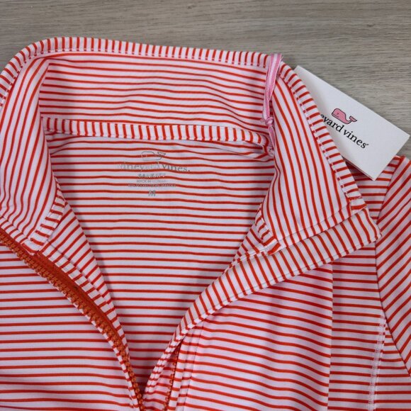 Vineyard Vines Striped Sankaty Shep Shirt Womens Medium Orange NEW - Picture 4 of 4